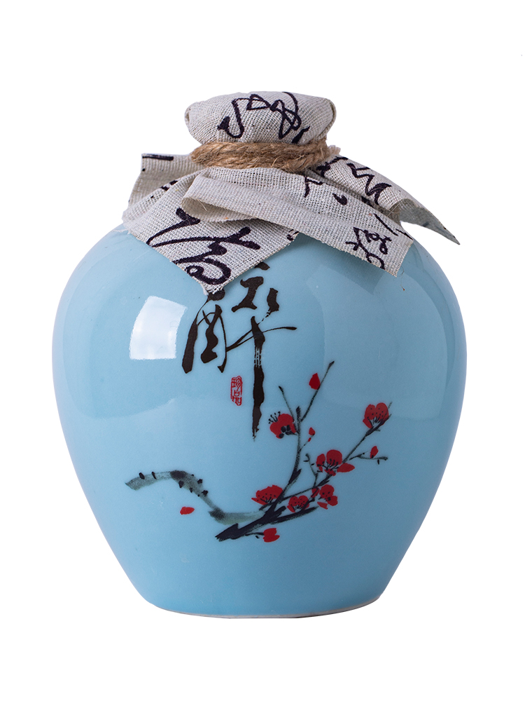 An empty bottle of ceramic bottle ancientry 1/2/3/5/10 jin household liquor seal storage jar little hip