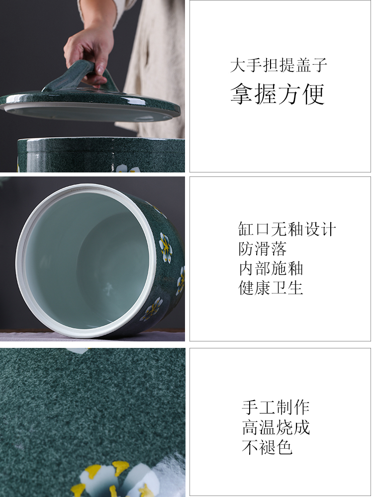 Barrel of jingdezhen ceramics with cover household rice storage box sealing insect - resistant 10/20 kg moisture rice such as pot ricer box