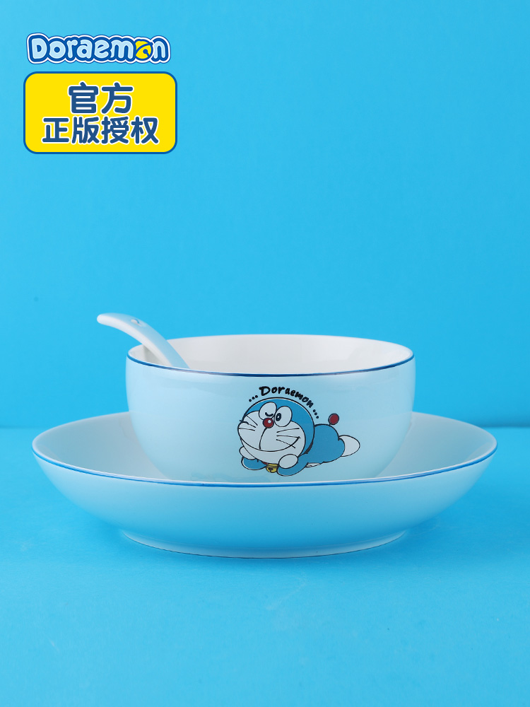 Doraemon Japanese - style tableware ceramic dishes creative move household jobs soup bowl GuoNianCai plate of A single plate