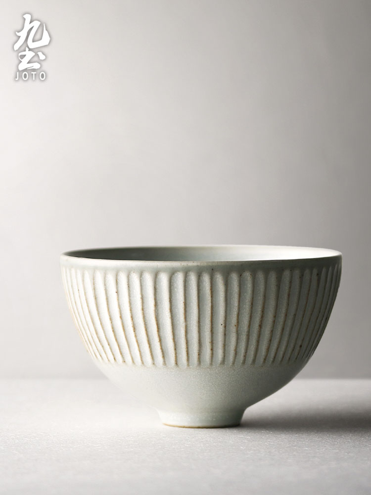 Nine soil Japanese checking coarse pottery rice bowls rainbow such as bowl bowl single thick ceramic tableware household contracted feeder restoring ancient ways