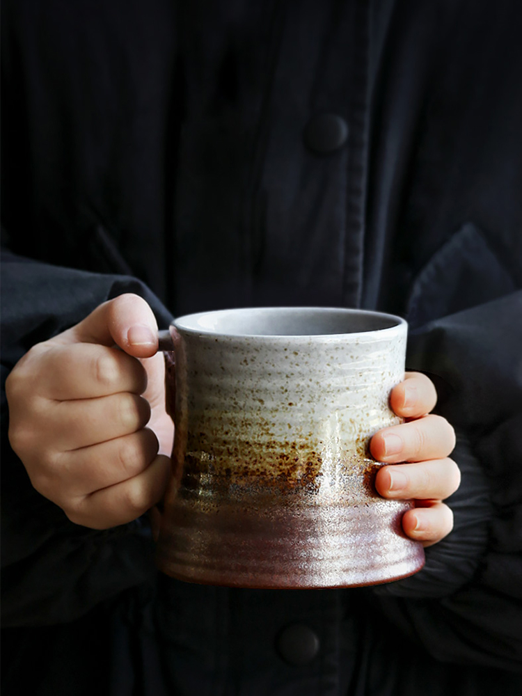 Japanese ceramic keller retro coffee cup nine soil contracted household lovers cup for cup variable swirl marks art