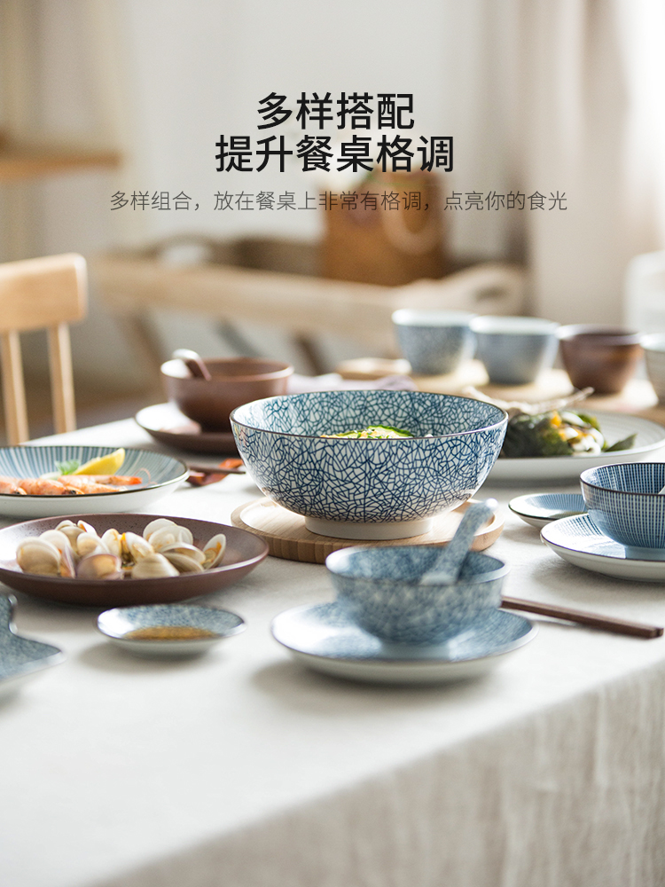 Modern housewives creative Japanese and wind restoring ancient ways ceramic round plate cold dish plate flat cake dessert plate fruit bowl