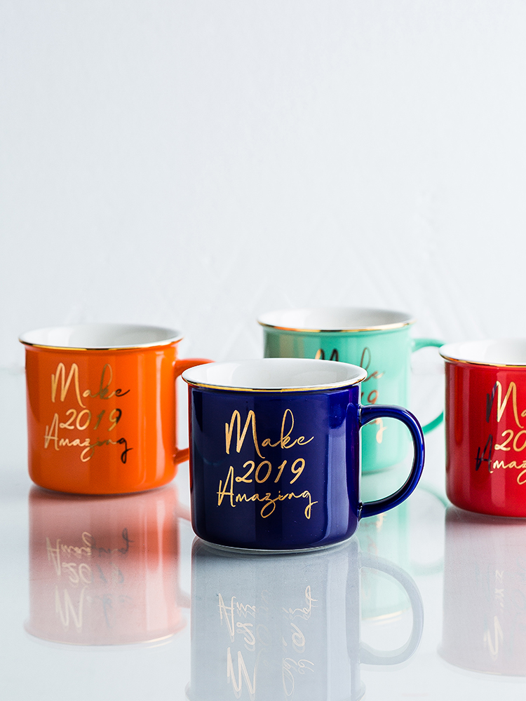 Modern housewives the original Nordic ins wind mugs ceramic cup picking cup cup high - capacity cereal breakfast cup