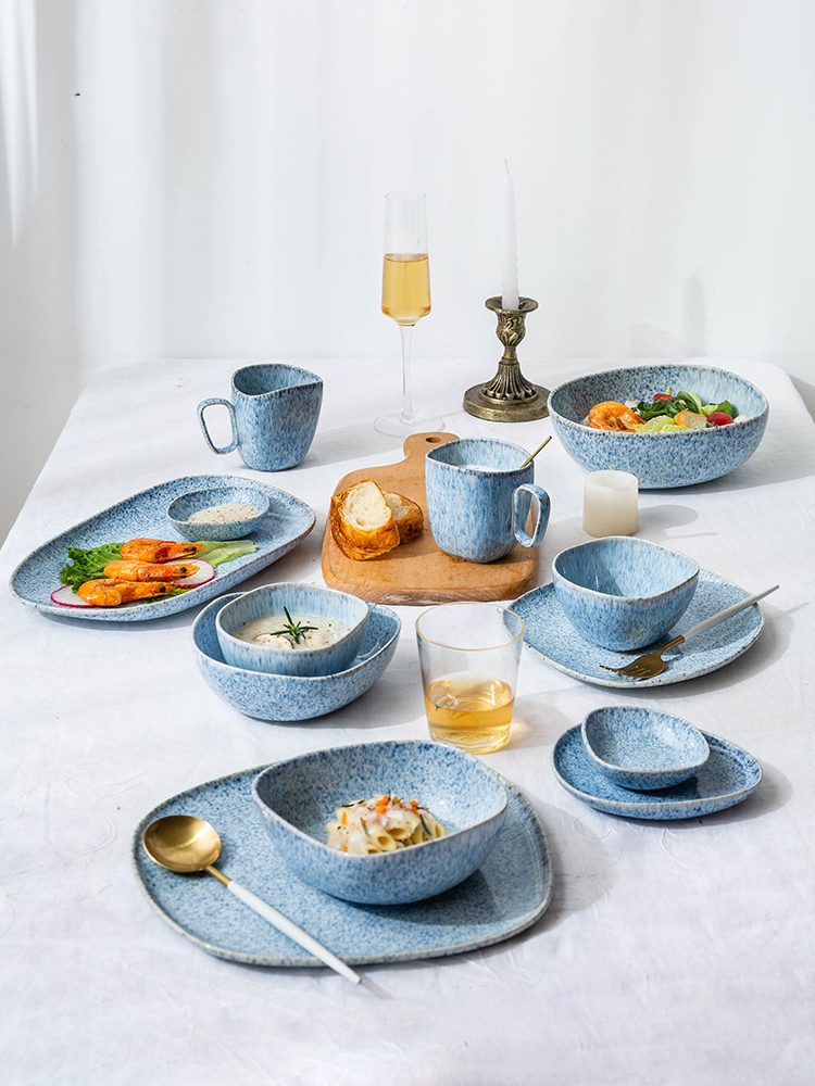 Modern housewives variable glaze tableware ceramic rainbow such as bowl bowl dish, soup bowl bowl meal plate dishes home outfit