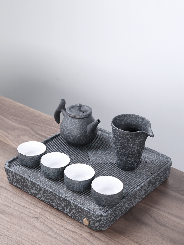 Three thousand tea coarse pottery tea tray of household ceramic water drainage type tray plate of a large pot of tea dry terms plate