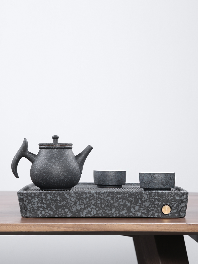 Three thousand tea coarse pottery tea tray of household ceramic water drainage type tray plate of a large pot of tea dry terms plate