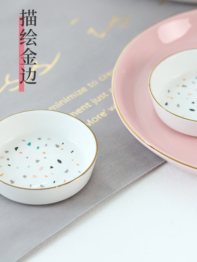 High level picking light appearance key-2 luxury dishes suit creative household ins Nordic bowl chopsticks web celebrity tableware ceramic bowl dish