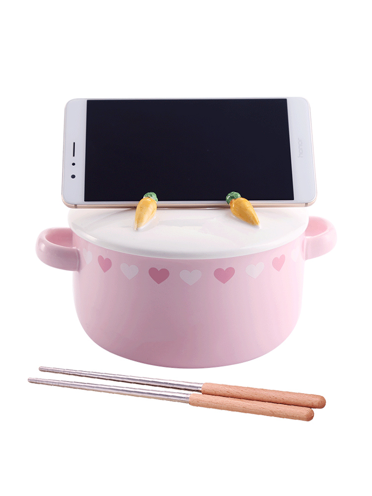 Lovely ceramic terms rainbow such as bowl with cover tureen large bowl bowl li riceses leave tableware chopsticks sets the student 's dormitory