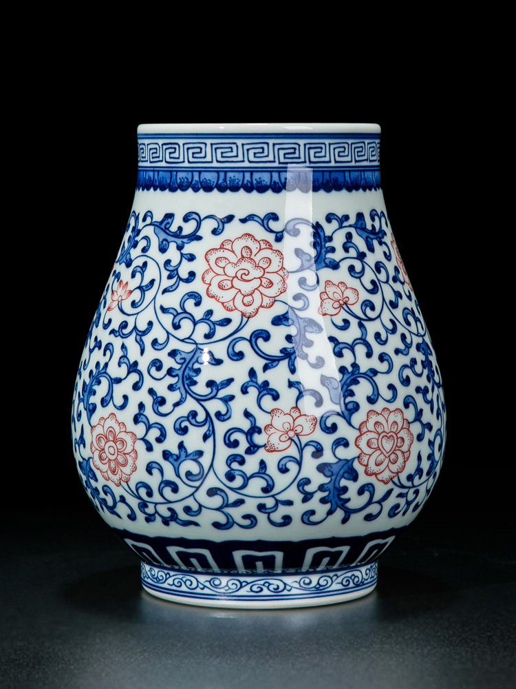 Vase furnishing articles ceramic flower implement decoration flower arranging small sitting room jingdezhen blue and white Chinese antique hand - made of vases