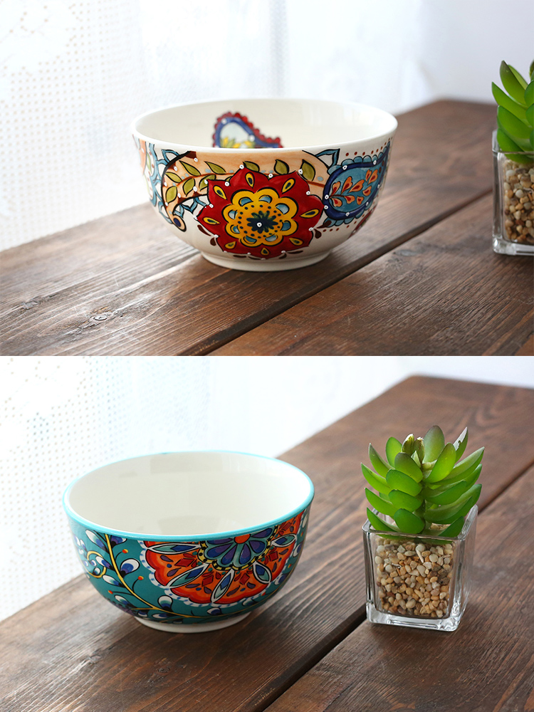 Ceramic glaze color hand - made lovely tableware under home 5 inches creative breakfast porridge porringer single eat bread and butter