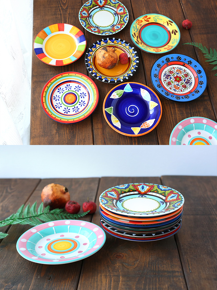 The Under glaze color porcelain tableware tea heart plate 6 inches to spit the ipads plate delicate hand made the home side dishes