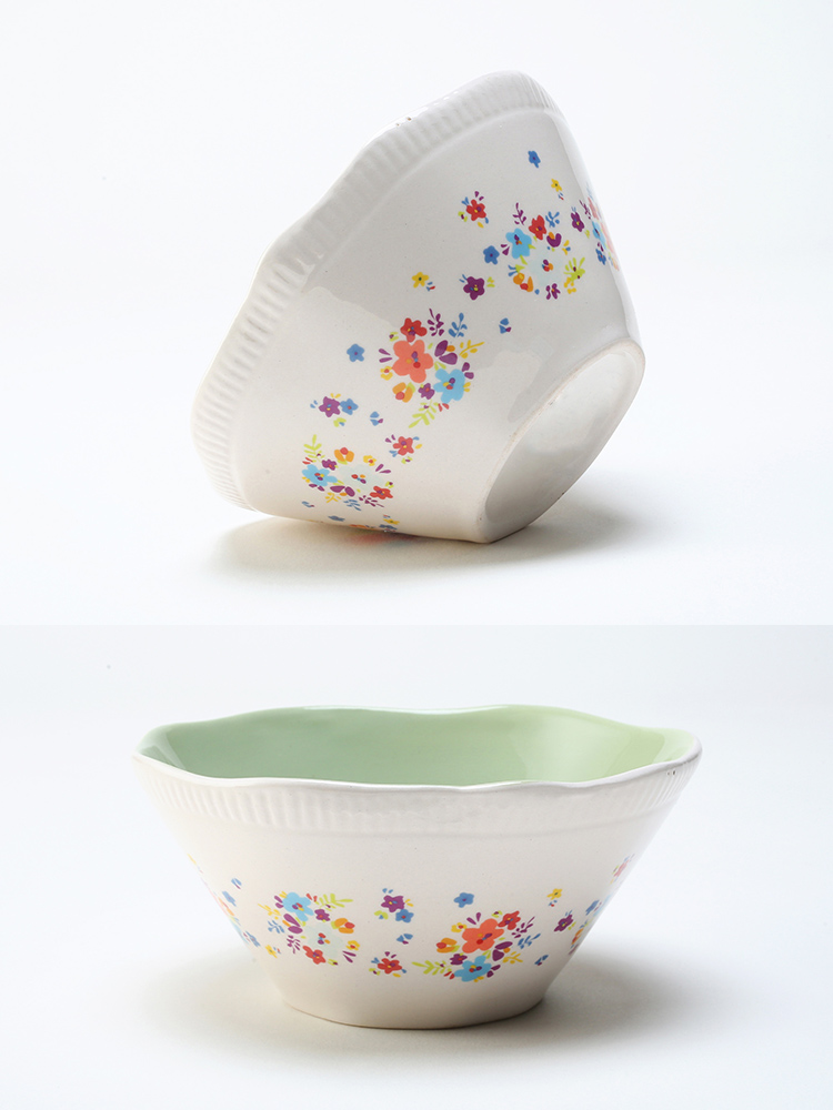 Under 6 inches of hand - made to use glaze color rainbow such as bowl bowl American rural Nordic bowl of cereal bowl household utensils