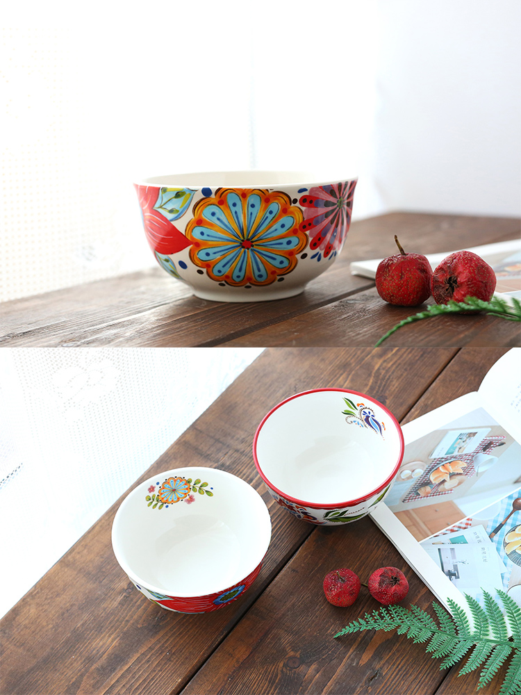 Ceramic glaze color hand - made lovely tableware under home 5 inches creative breakfast porridge porringer single eat bread and butter
