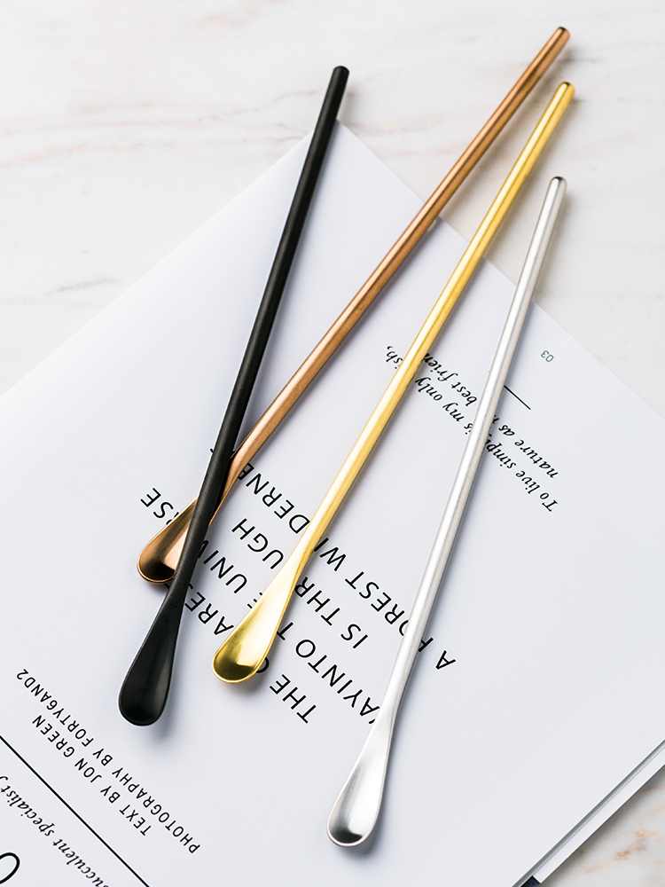 Porcelain color beauty stainless steel ladles mixing spoon, coffee spoon, creative ice run honey cocktail swizzle stick