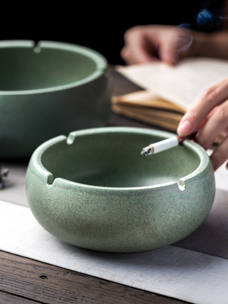 Creative large ashtray Chinese style restoring ancient ways move ceramic ashtray home sitting room office windproof ashtray