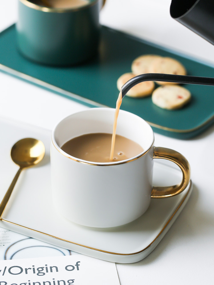 Porcelain color beauty creative coffee cup small European - style key-2 luxury ins wind household ceramic keller with spoon, afternoon tea set