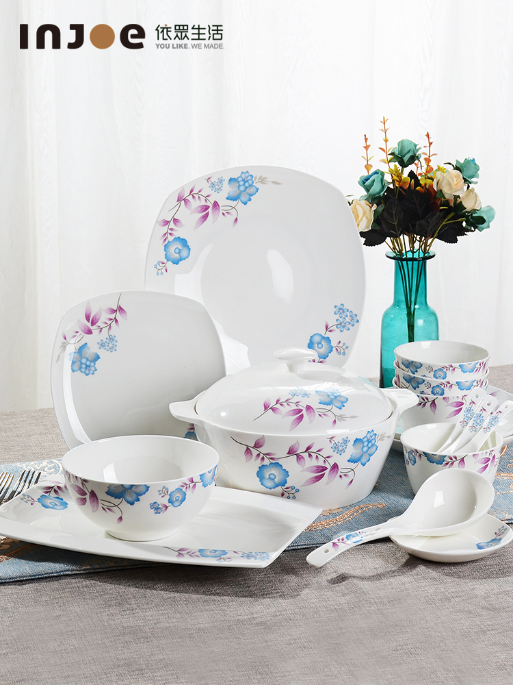 "According to the ipads China tableware dish household jobs western food steak dishes dishes chopsticks rainbow such use household ceramic bowl