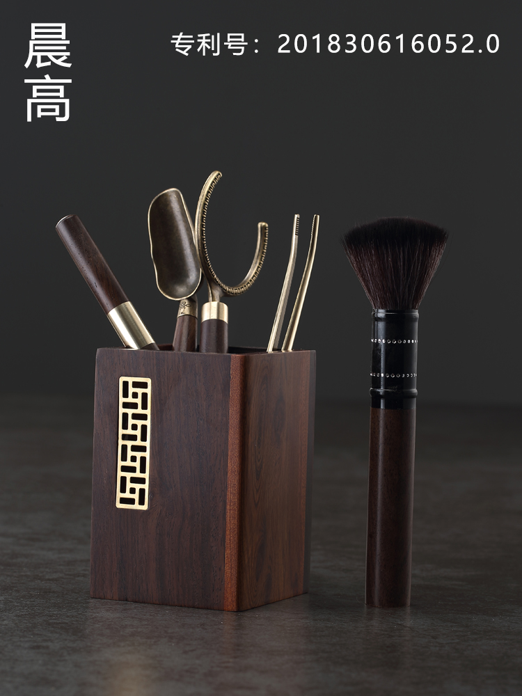 Morning high kung fu tea sets with parts of a complete set of tea six gentleman hua limu ChaGa ebony YangHuBi tea knife