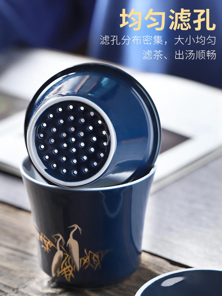 Ceramic cups with cover with filtration separation home tea tea cup men 's hand made small individual CPU master cup single CPU