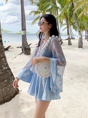 Váy hè 2019 mới rất được ưa chuộng của Pháp váy đầm đi biển bên bờ biển ngày lễ váy ren nữ - Sản phẩm HOT
