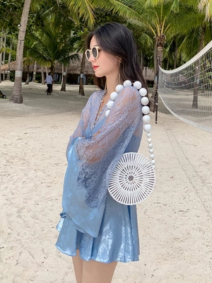 Váy hè 2019 mới rất được ưa chuộng của Pháp váy đầm đi biển bên bờ biển ngày lễ váy ren nữ - Sản phẩm HOT