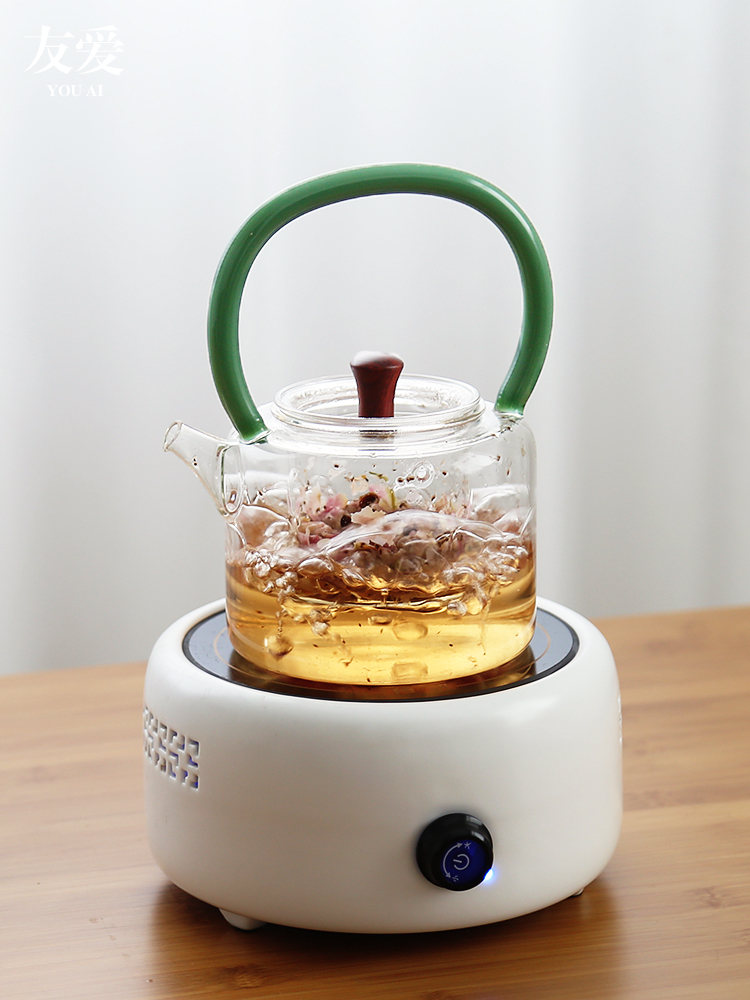 Love boiling kettle black tea kettle ceramic electric TaoLu tea color girder glass pot home health pot