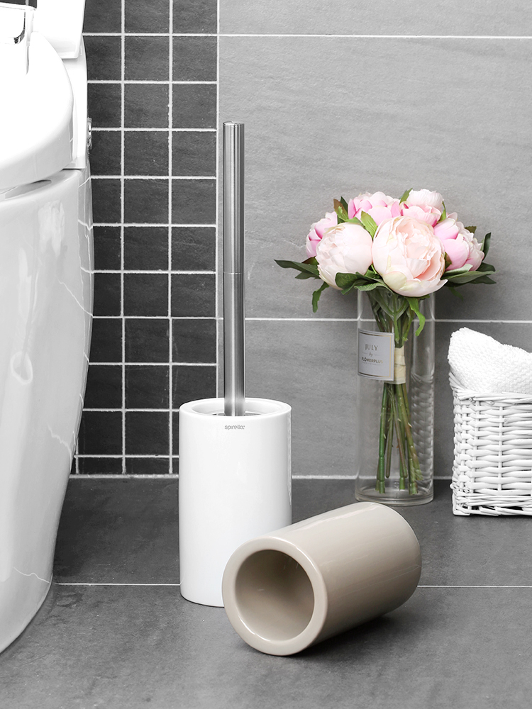 Swiss silk pury Tube ceramic creative no dead Angle, the toilet brush set to wash the toilet clean toilet brush