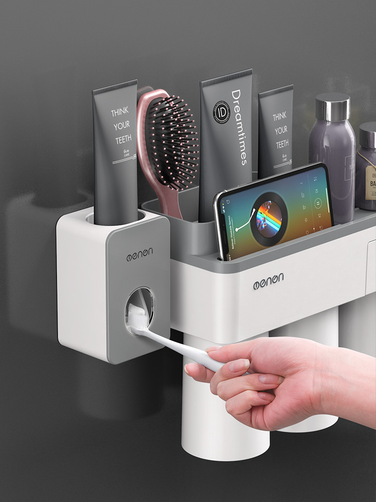 Magnetic Tumbler Set giữ bàn chải đánh răng cốc vài kệ đấm miễn phí lưu trữ phòng tắm tường tường kem đánh răng