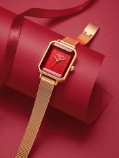 Япония и Южная Корея часы 聚利时小方表旗舰店官方正品简约网带小众石英防水女表ja-1223