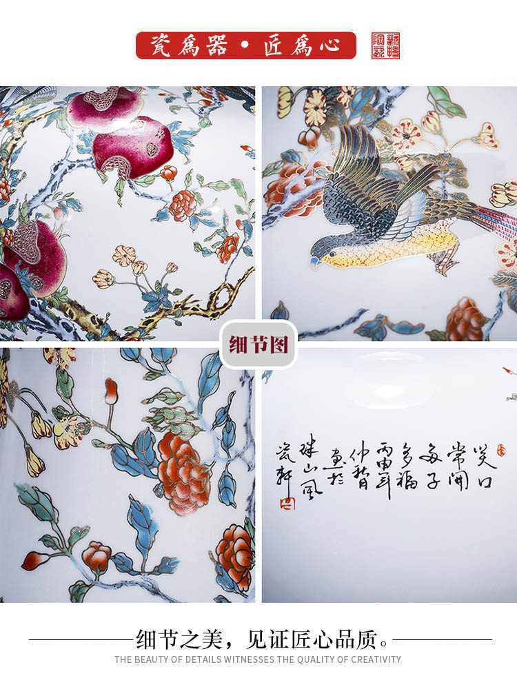 Jingdezhen chinaware paint antique vase furnishing articles of Chinese style classical decoration decoration rich ancient frame large living room