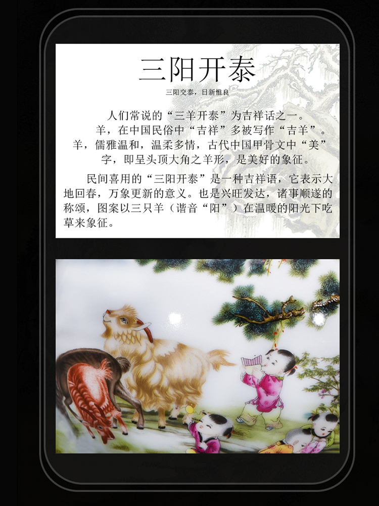 Jingdezhen ceramics pomegranate flower bottle home furnishing articles flower arranging Chinese style living room TV cabinet handicraft