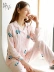 Tháng quần áo cotton mùa hè gạc mùa xuân và mùa thu phụ nữ mang thai đồ ngủ bà mẹ sau sinh cho con bú cho ăn phần mỏng phù hợp với dịch vụ nhà - Giải trí mặc / Mum mặc