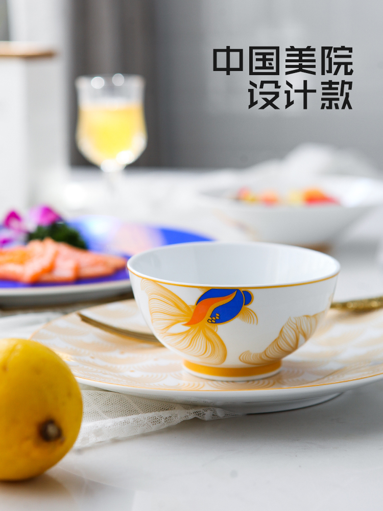 Red tide.net TaoXiChuan new countries dishes suit auspicious combination of household jingdezhen ceramic tableware dishes gifts