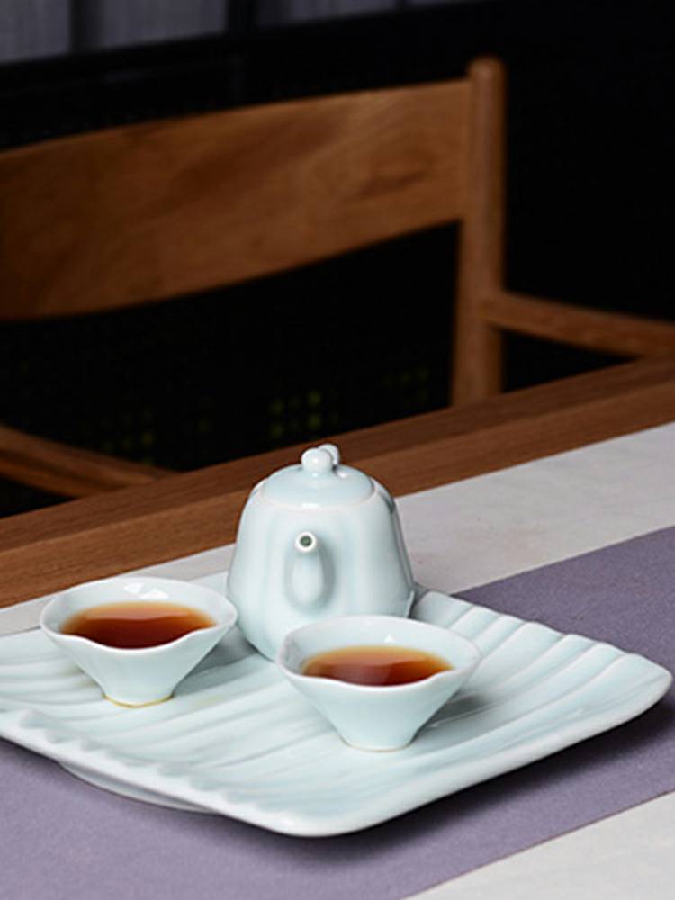TaoXiChuan jingdezhen ceramic film blue pumpkin pot home a whole set of kung fu tea set sample tea cup