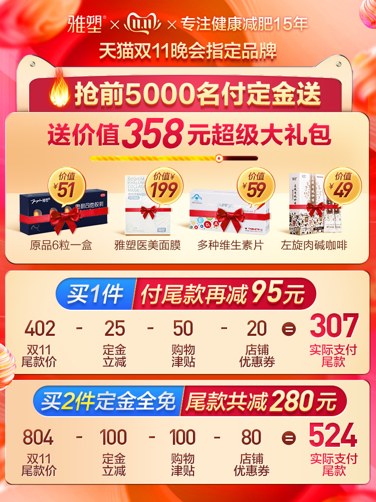雅塑 奥利司他胶囊 控油减肥 96粒 图1