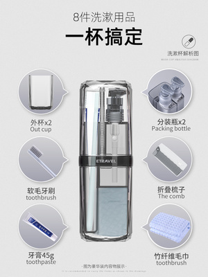 Bộ dụng cụ mặc và chăm sóc du lịch ngoài trời Vật tư thiết yếu du lịch cốc rửa nam và nữ ra khỏi vật phẩm cầm tay - Rửa sạch / Chăm sóc vật tư túi nhựa pvc đựng mỹ phẩm Rửa sạch / Chăm sóc vật tư