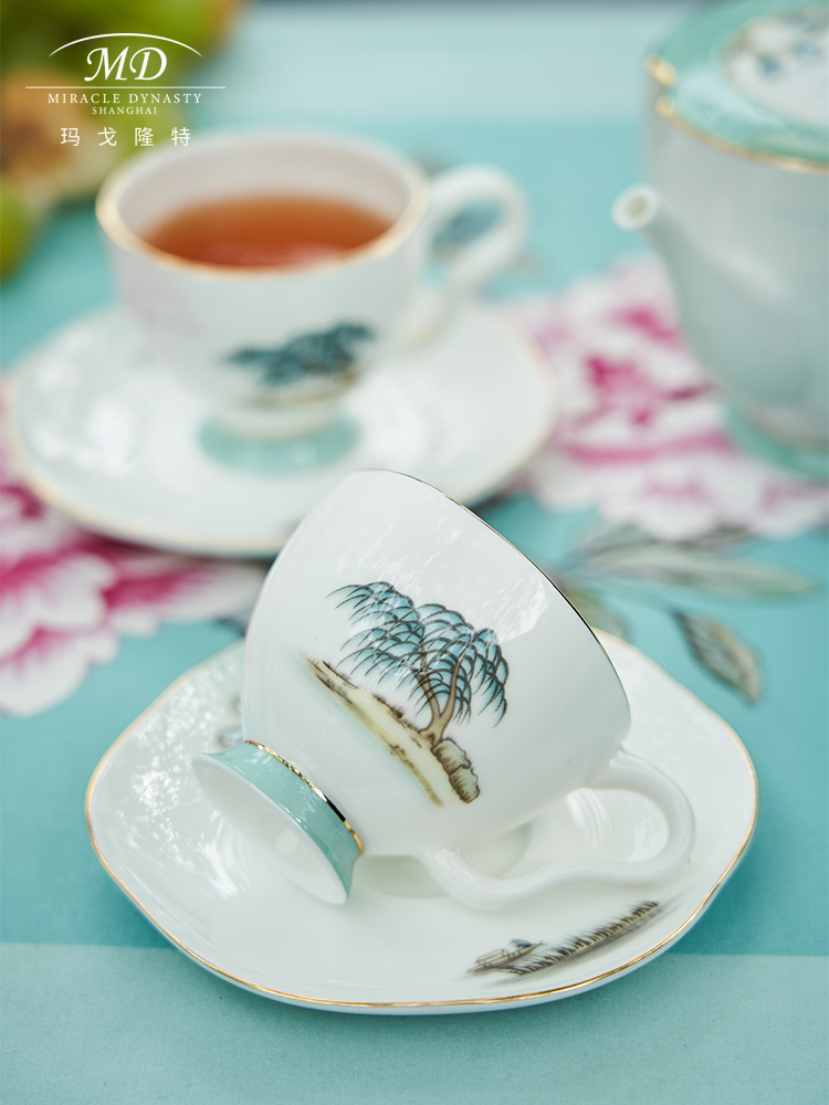 M20 margot lunt 6 head lotus tea set suit west lake feast China porcelain tea set gift box packaging