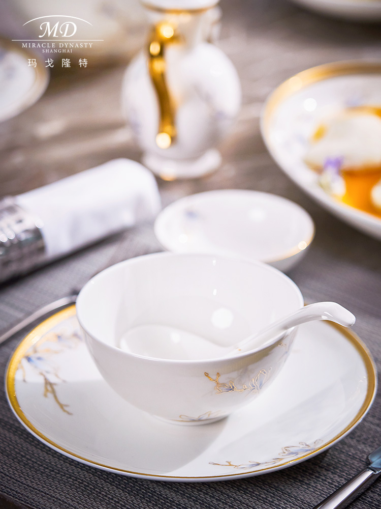 Margot lunt demand colored enamel 36 open skull porcelain tableware suit seder version of household tableware suit