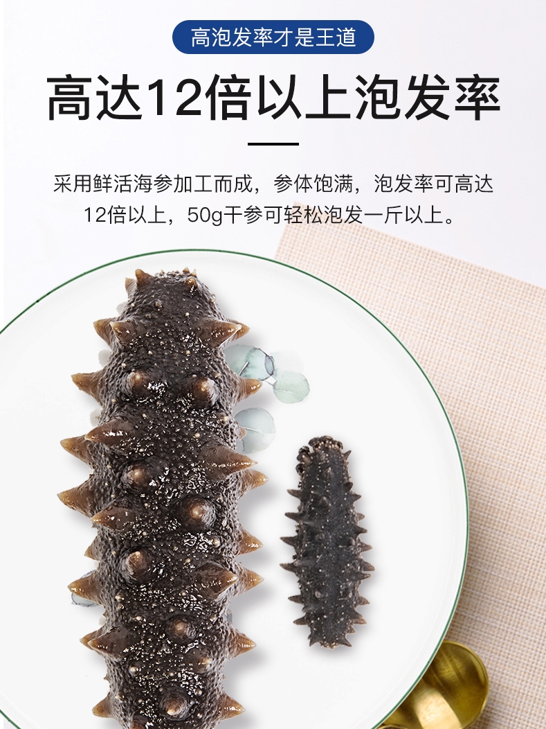 参芝海 9S大连淡干海参 50g干货 图1