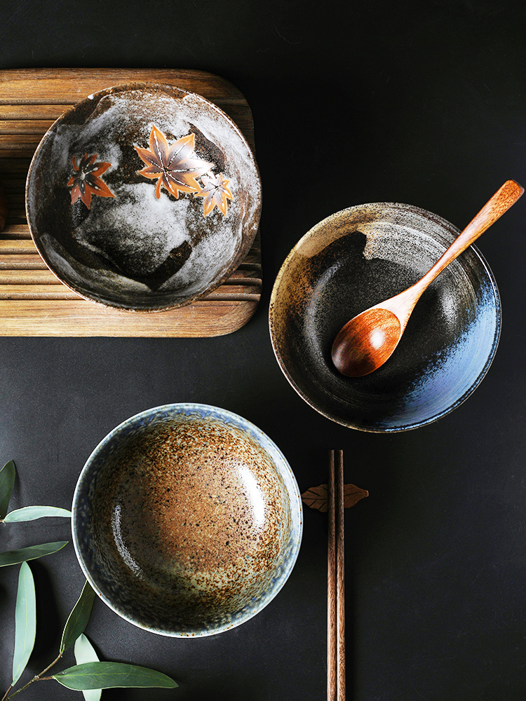 Imported from Japan Japanese such dishes and wind household ceramics tableware a single instant noodles hat to large bowl of such soup bowl
