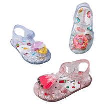 24 new summer girls sandals childrens jelly shoes non-slip waterproof beach shoes cute baby Korean princess shoes