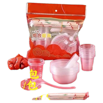 High-end tableware set for college entrance banquet wedding banquet bowls and chopsticks cups for 10 people camping dinner disposable bowls and chopsticks set