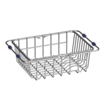 Stainless Steel Drain Rack Sink retractable Kitchen Drain Basket Wash tub Dish Dishes with large number of small numbers