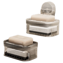 Soap box punch-free soap rack home bathroom storage rack suction cup wall-mounted drain creative wall bathroom