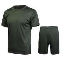 Physical training clothing short-sleeved shorts suit summer physical training clothing sports quick-drying top t-shirt training round neck