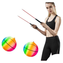 Middle-aged and elderly people exercise bouncing ball fitness rainbow swing ball adult sports ball childrens toy hand swing bouncy ball