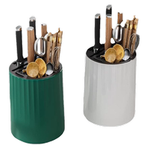 厨房旋转刀架置物架台面多功能筷子筒刀架一体收纳盒家用菜刀架子