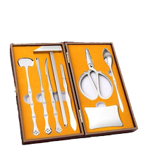 Eight pieces of stainless steel crab-eating special tools imported from Japan for peeling crabs hairy crab claws and crab removal artifact set