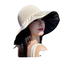 Jiaoxia summer sun protection large brim womens full face fisherman hat cycling anti-UV sun hat sun hat