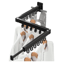 Folding clothes drying rack wall-mounted balcony window invisible clothes drying rod household retractable quilt artifact for drying without punching